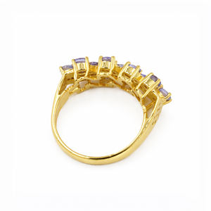 Anillo Clásico de Tanzanita con 13 Piedras Redondas Azules, Plata de Ley 925, Joyería de Diseño para Mujer - Product Image 6