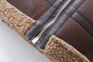 Chaquetas de Piel de Oveja Acolchada de Alta Calidad para Mujer, Estilo Europeo, Color Sólido, Forro de Algodón - Product Image 6