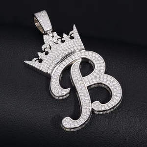 Pendentif personnalisé en argent sterling 925 style couronne avec moissanite taille brillant, bijoux hip-hop pour homme, personnalisation unique - Product Image 2