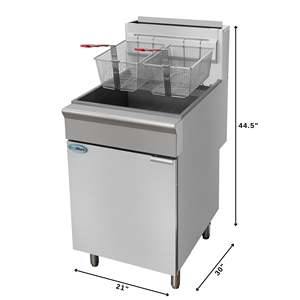75 lb. Friteuse commerciale au propane liquide sur pied, 150 000 BTU, acier inoxydable 430, homologuée ETL, 5 tubes, température unique - Product Image 1