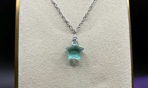 Elegante collar con colgante de estrella de Aguamarina hecho a mano, joyería de piedras preciosas facetadas, regalo minimalista para mujer - Product Image 5