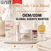 Flower Secret 5pcs Set Perawatan Wajah Ekstrak Beras Anti-Penuaan Pemutih - Pabrik OEM/ODM Label Pribadi Profesional