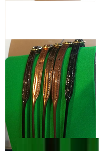 Contrôleur de licol pour spectacle équestre arabe en cuir avec anneaux dorés - Product Image 2