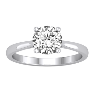 Anillo de Mujer Chapado en Oro Blanco de 9K de Divya Creations, Recién Llegado, Claridad VS, Corte Brillante, Diamante Cultivado en Laboratorio de 1.3ct, Certificado IGI - Product Image 1