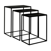 Table basse moderne en fer de style actuel, ensemble de trois tables d'appoint, couleur personnalisable, logo personnalisé, taille personnalisée, salon