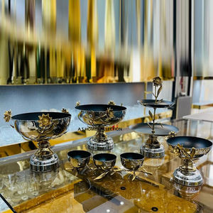 Golden Metal <b>Flower</b> Design Serving Bowl Handmade Top Quality Food Serving Bowl Wedding Restaurant Table Ware Metal Bowl - Product Image 1