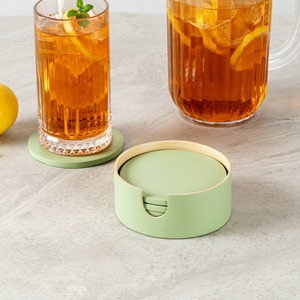 Posavasos de bambú hilado en bobina para bebidas posavasos de madera natural y juego de soporte del proveedor principal - Product Image 6