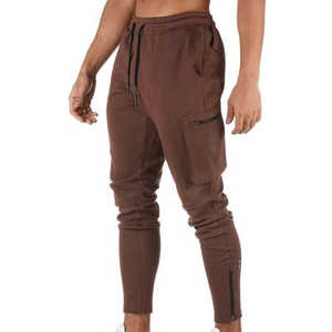 Breathable High Waist Casual Canvas Men's <b>Joggers</b> <b>Slim</b> Fit Sweatpants with Custom Logo Quick Dry Gym Fitness Wear - Product Image 2