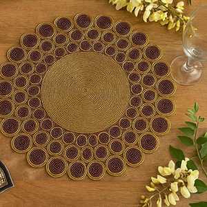 Beaded <b>Placemat</b> Handmade <b>Round</b> Charger for Luxury Dining & Holiday Decor Unique Piece Handmade Beaded, <b>Placemat</b>, Housewarming - Product Image 2
