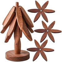 Fachmännisch gefertigtes schönes Holzbaum-Untersetzer-Set Hochwertige Holz matten und-polster für Ess becher und Glas becher