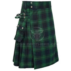Falda escocesa de tartán Highland para mujer con correas de cuero ajustables y Trabillas para cinturón Falda escocesa de tartán duradera para mujer - Product Image 1