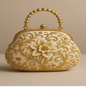 Clutch nupcial opulento con cuentas y perlas colgantes. Real. Disponible a precios de mayoreo. - Product Image 3