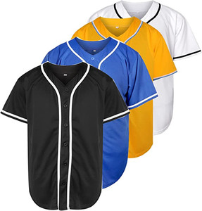 Venta al por mayor OEM logotipo personalizado Softball equipo uniforme Hip Hop deportes activos hombres Botón de manga corta Jersey camiseta de béisbol - Product Image 3