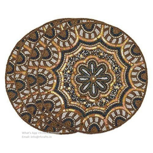 Manteles individuales de cuentas de lujo para la decoración de manteles individuales de mesa de comedor de cuentas de forma redonda - Product Image 1