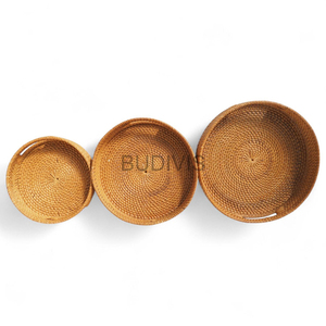 Venta al por mayor de bandeja versátil de ratán natural esencial para servir bebidas y aperitivos - Product Image 2