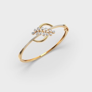 IGI Certified Round & Pear Floral <b>Infinity</b> Diamond Bracelet in 18K Yellow / White / <b>Rose</b> Gold - Product Image 3