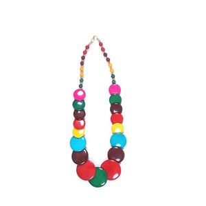 Collier statement fait main en acier inoxydable XY 4180, étanche, bijoux fantaisie, cadeau, perles en résine exclusives, chaîne d'espacement - Product Image 3