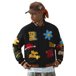 Parches de chenilla personalizados de alta calidad y chaqueta de béisbol de uniforme escolar americano de invierno a la moda bordada chaquetas de invierno para hombres - Product Image 1