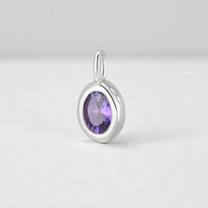 Pendentif ovale en argent sterling 925 avec pierre précieuse en quartz alexandrite, charme minimaliste, bijoux faits à la main, accessoire pour femmes - Product Image 1