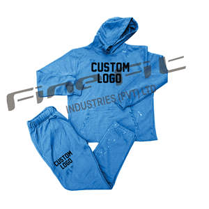 Ensemble de pantalons de survêtement évasés à capuche avec logo personnalisé pour hommes Survêtement de jogging de gymnastique solide brodé Sports d'hiver respirants-Personnalisé - Product Image 3