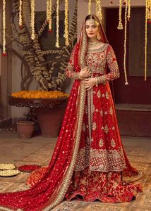 NEW---STUNNING INDIAN/PAKISTANI <b>BRIDAL</b> <b>JACKET</b> & LEHENGA DRESS Embellished WITH DABKA,STONE GLASS BEADS Work for Wedding @ 2022 - Product Image 2