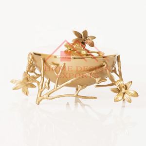 Supports de feuilles pour la décoration intérieure/bol décoratif en métal pour aliments secs à vendre bol en métal décoratif pour affichage de feuilles de raisin avec branche d'arbre - Product Image 5