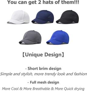 Casquette de baseball à bord court, chapeau d'entraînement à bord court uni réglable chapeau de pêche athlétisme chapeau de camionneur maille - Product Image 2