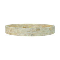 Plateau de service en MOP/MDF, mosaïque verte, blanc, décoration de cuisine, va au lave-vaisselle, qualité commerciale, finition polie, vente en gros
