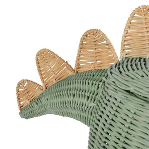 Cesta de Mimbre Natural con Forma de Dinosaurio, Color Verde Tierra y Azul, Linda, Hecha a Mano, Ecológica, Multifuncional, Moderna, Fabricada en Hanói, Marca Artex - Product Image 6