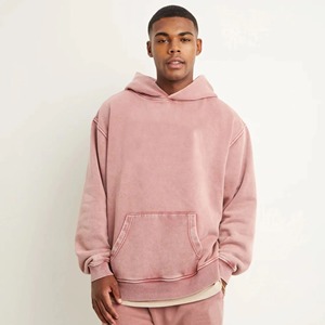 Sweat à capuche pour homme avec logo personnalisé Sweat à capuche surdimensionné délavé à l'acide Vintage 480gsm Streetwear en éponge française avec logo brodé pour l'hiver - Product Image 1