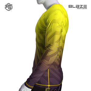 Venta al por mayor personalizado sublimado BJJ Rashguard camisas para hombres Fitness gimnasio camisas con mangas largas MMA compresión gimnasio desgaste - Product Image 2