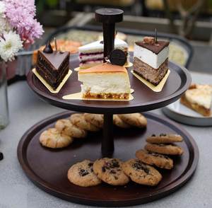 Elegant Style Natural Wood <b>Cake</b> <b>Stand</b> With <b>glass</b> <b>Cake</b> & Pastries <b>Stand</b> <b>Cake</b> Tray Tea Decoration Cupcake <b>Stand</b> At Best Price - Product Image 3