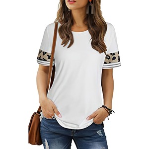 Camiseta sólida para mujer, camisetas de estilo Simple, camisa informal para mujer, suéter femenino de cuello redondo, ropa Y2k de manga corta a la moda transpirable - Product Image 4