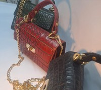 Sac à bandoulière mini de luxe Anwar Enterprises en cuir croco plaqué, pochette de soirée pour femme, vente en gros