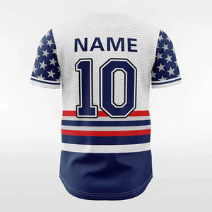 Jersey de béisbol bordado personalizado de alta calidad con técnicas impresas de secado rápido y transpirables Mangas cortas y diseño teñido liso - Product Image 3