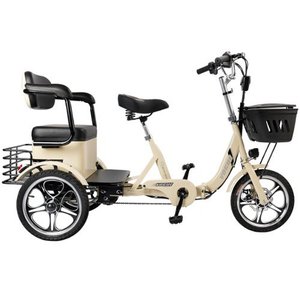 Industrial Standard Tricycle OEM Customizable 48V 400W Motor 12Ah Battery 16*1.75 Tires Cargo Basket <b>Plastic</b> 50km Range 30km/h - Product Image 2