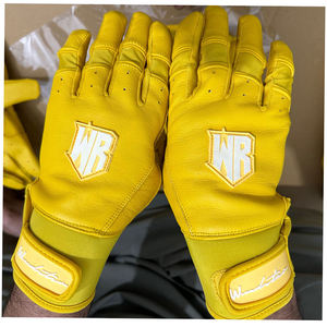 Gants de frappe de baseball professionnels, ADhérence robuste, résistants à l'usure, en cuir, fermeture à lanières, paume et doigts renforcés, personnalisables, vente en gros - Product Image 4