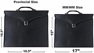Wholesale Manufacture Business Briefcase Masonic Regalia Apron Cases With Badges Full Dress Soft Leather Slim <b>Light</b> Weight Mm Wm - Product Image 2