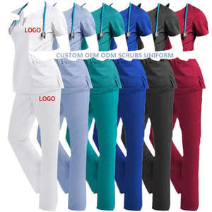 Scrubs tricotés en rayonne Spandex de haute qualité pour femmes hommes uniformes d'infirmière pour les professionnels de la santé gommages hospitaliers pour les médecins - Product Image 2