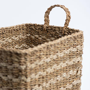 Top Quality Best Selling <b>Seagrass</b> <b>Storage</b> <b>Basket</b> with Handles Laundry <b>Basket</b> for Home Decoration & <b>Storage</b> Clothes in Vietnam - Product Image 3
