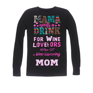 Camiseta de Manga Larga Western Mama para Amantes del Vino o la Cerveza, Regalo del Día de la Madre para una Mamá que Aprecia el Vino - Product Image 2