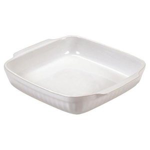COTC22 - Juego de Platos para Hornear de Cerámica Blanca (25x22cm), Vajilla de Porcelana Resistente y Segura para Fiestas en Casa, Bodas, Diseño Cuadrado Moderno - Product Image 1