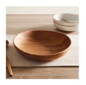 Meilleur prix rond bois de mangue soupe salade bol de service avec émail fini utilisé pour les fruits et la soupe servant à bas prix - Product Image 1