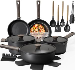 Juego <span class=keywords><strong>de</strong></span> Ollas y <span class=keywords><strong>Sartenes</strong></span> Antiadherentes Astercook, Utensilios <span class=keywords><strong>de</strong></span> Cocina <span class=keywords><strong>de</strong></span> <span class=keywords><strong>Titanio</strong></span> Saludables y No Tóxicos, Aptos para Inducción, Libres <span class=keywords><strong>de</strong></span> PFAS/PTFE/PFOA/PFOS - Product Image 1