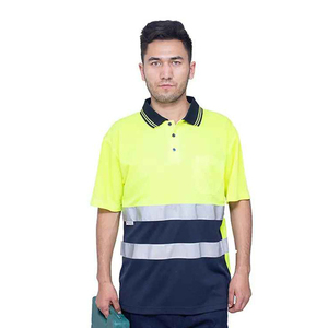 Vente en gros Polyester personnalisé ANSI Classe 1 Haute visibilité Jaune LED Flash Imperméable Durable Polos de sécurité Manches longues Vêtements de travail - Product Image 1