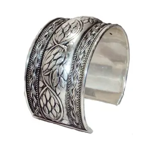 New Best Design Vintage Fashion Silver Cuff Bracelet Ethnic Tribal Brass Jewelry by Ajanta Arts