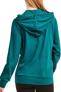Women's Customized Logo Fleece Hoodie Zipper Hooded Collar Breathable Windproof Digital Printing Front Logo Placement for Winter - Product Image 4