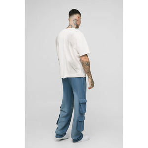 Jeans para Hombre, Jeans Rotos a la Moda, Jeans Ajustados con Estilo Apilado y Acampanado, Jeans Casuales Lavados Vintage, Pantalones Cargo Ajustados para Hombre - Product Image 2