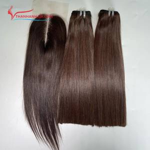 Meilleur combo faire des extensions de cheveux de perruque couleur chaude os brun cheveux nigérians droits coiffures Lagos cheveux bruts trame de machine - Product Image 6