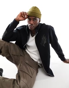 Bouffée Imprimer Visage Complet Zip Up Hommes Hoodies Mousse Impression broderie Logo pull Sweat À Capuche Veste 100% coton Streetwear - Product Image 6